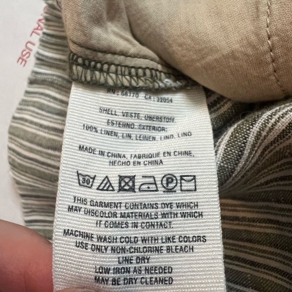 Anthropologie Moss Striped Pleated Linen Pants Sz 28 - Picture 6 of 7